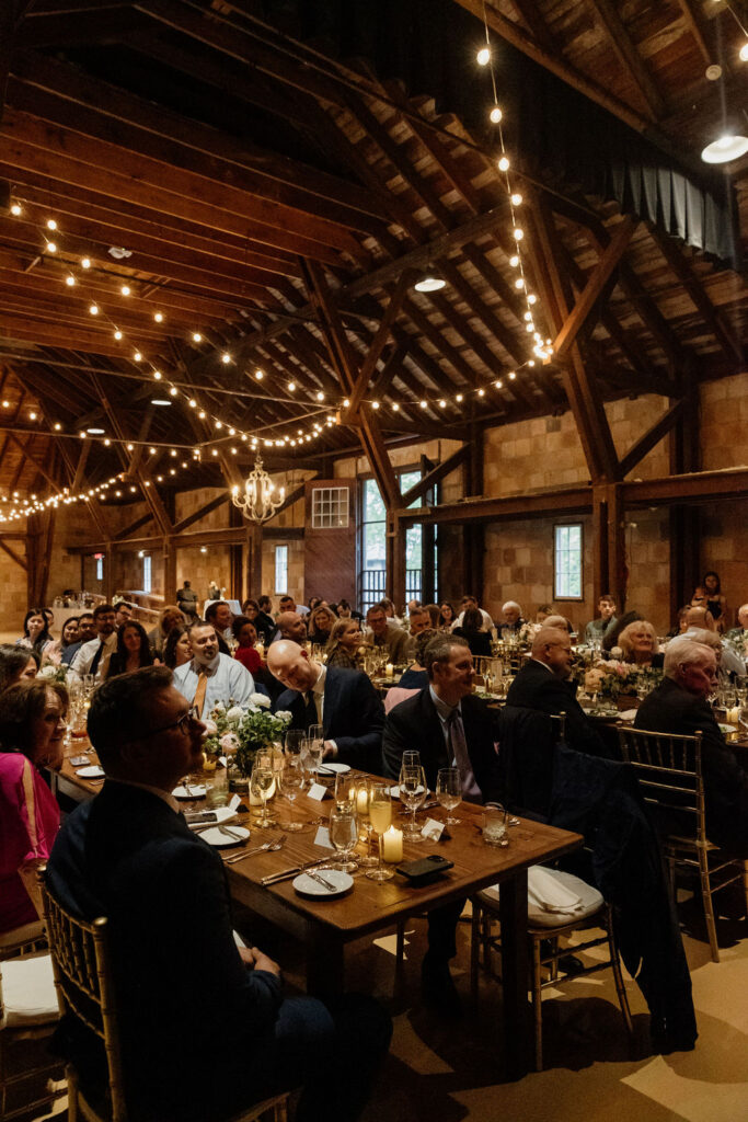 Guests at a wedding at THe Barn at The Crane Estate 